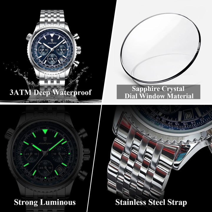 Poedagar Men Luxury Brand Watch