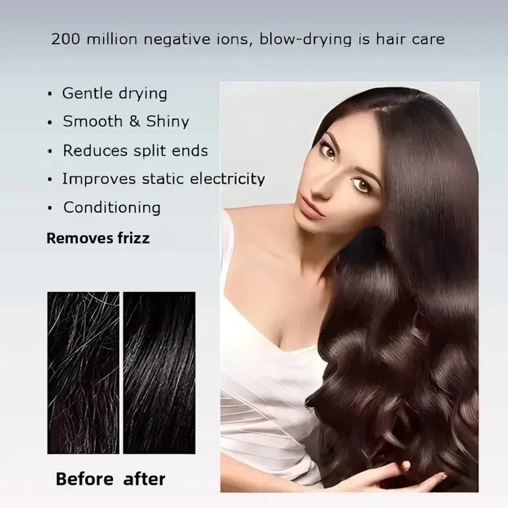 Silent Hair Dryer With Ions and High Speed